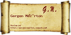 Gergen Márton névjegykártya