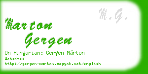 marton gergen business card