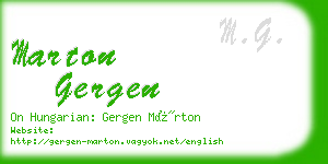 marton gergen business card